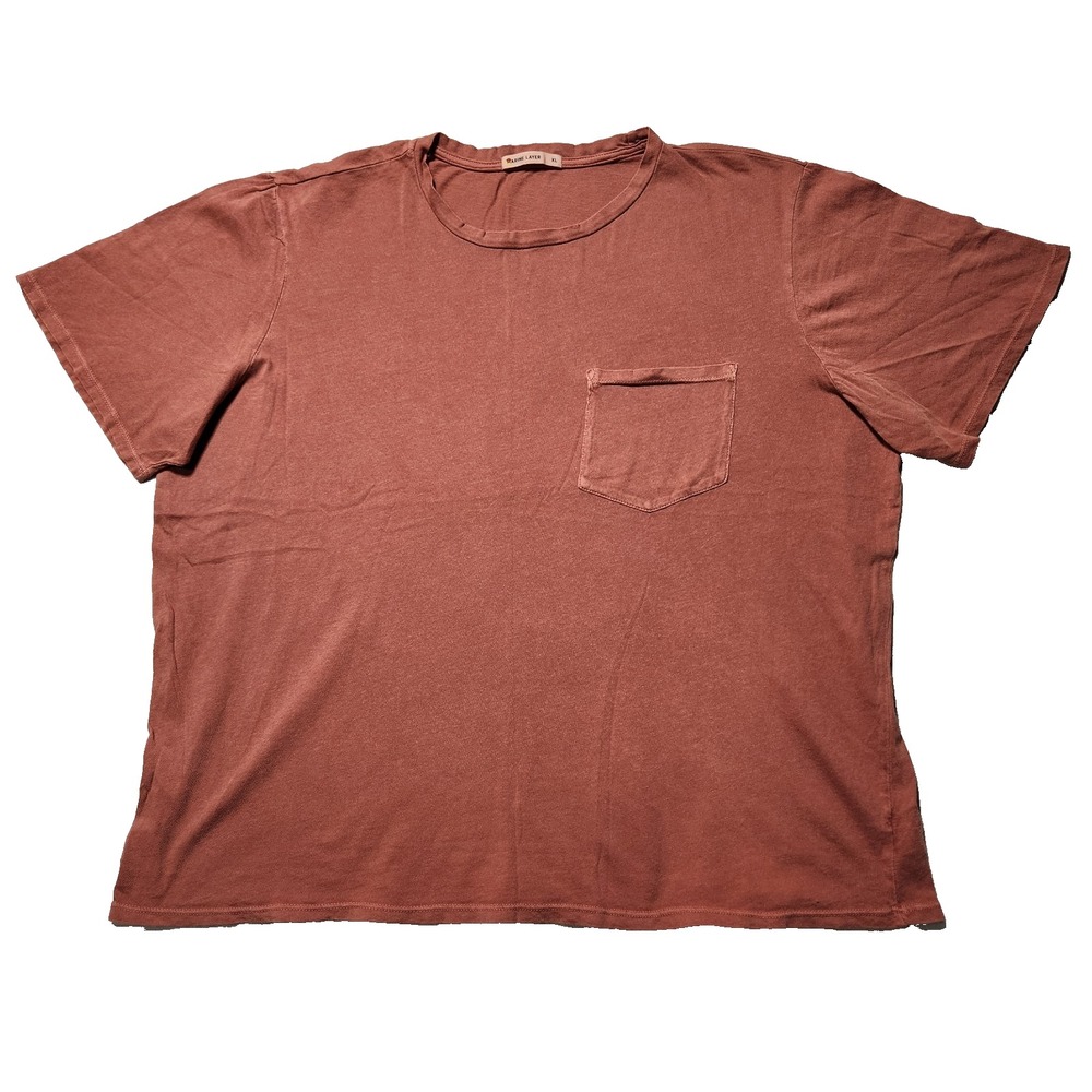 men's MARINE LAYER vintage Slub pocket T-Shirt red/orange Cotton size XL